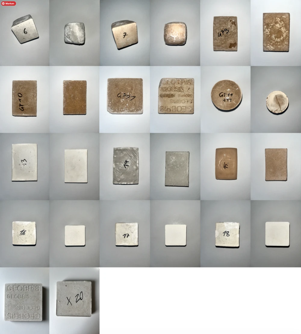 Produktion der Geobris Materialproben, einem nachhaltigen Baustoff aus Mehlwurmkot von Yana Zschiedrich.